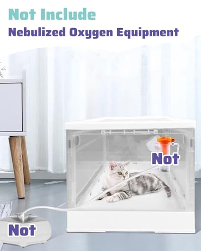 ENHEN Foldable Pet Nebulizer Box Cage - Cough Breathing, Dual Holes Cat Dog Atomization Oxygen Chamber, Portable Home Animal Medical Tent Hospital(M)