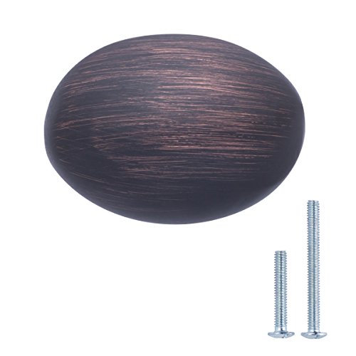 Preisvergleich Produktbild AmazonBasics - Schubladenknopf, Möbelgriff, oval, Durchmesser: 3,59 cm, Geöltes Bronze, 25er-Pack