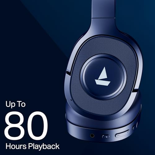Image of Boat Rockerz Plus 550 ANC, (~40dB) Hybrid ANC, 80Hrs Playback, 40ms Low Latency Beast Mode, 40mm Drivers, BT v5.4, Bluetooth Headphones, Wireless Headphone with Mic (Bold Blue)