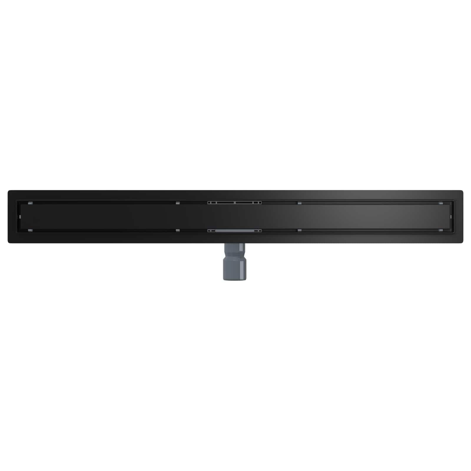 Duschabfluss Schwarz 90 cm aus Edelstahl 304, 2 in 1 Wende Grill, höhenverstellbar 0 bis 30 mm, fliesenfähig, abnehmbar, für modernes Bad und einfache Reinigung