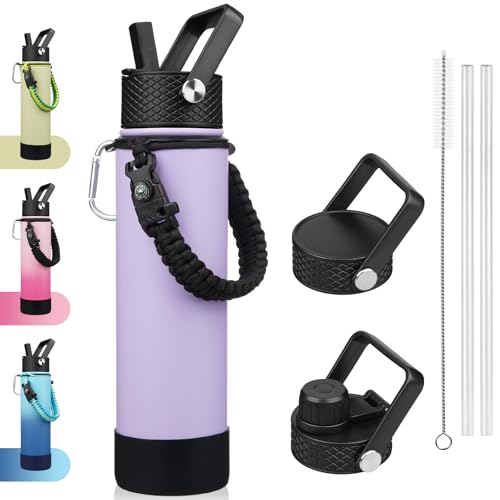 Image of BJPKPK 27oz Insulated Water Bottle with 3 Lids, Straw Lid & Handle