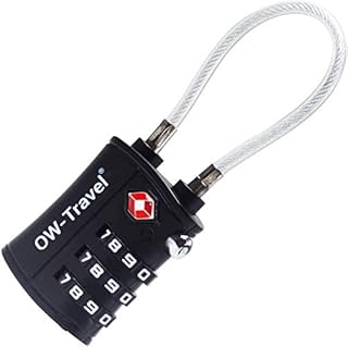 OW-Travel Luggage Locks TSA Approved (2 Pack Orange) 4 Digit Suitcase Padlocks. TSA Locks Approved Security Backpack Padlock Suitcase, Case Locks, Combination Lock Luggage Bag lock, Gym Locker Padlock