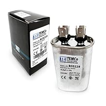 TEMCo 10 uF Run Capacitor CBB65, 10 MFD, 370V, Oval, 50/60Hz | for HVAC AC Fan, Motor, Blower Applications