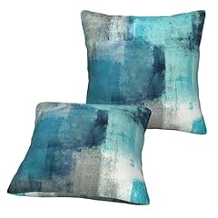 Teal Grey Abstract Art Painting