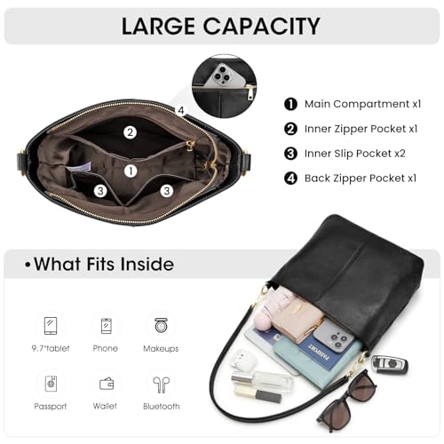 Image of Kattee Leather Crossbody Bags for Women, Crossbody Purses for Women, Women's Handbags Hobo Bag with Adjustable Strap
