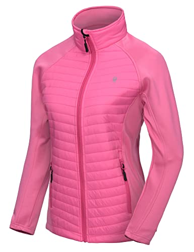 Little Donkey Andy Women's Insulated Hiking Jacket, Thermal Running Hybrid Jacket, Lightweight Breathable And Warm, Pink Size Xl #TOP7