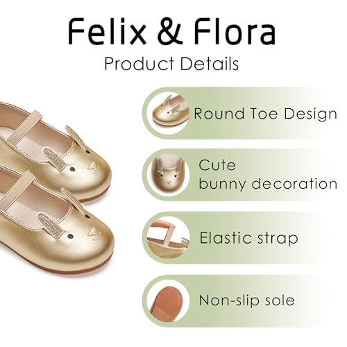 Image of Felix & Flora Toddler Flower Girl Dress Shoes - Girl Ballet Flats Party School Shoes Wedding