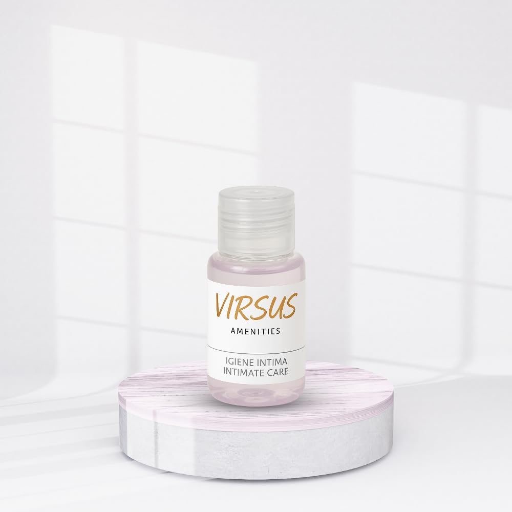 Virsus Flaconi Igiene Intima 20 ml, Flaconcini con Tappo Richiudibile per Hotel B&B Linea Cortesia 50 pezzi