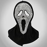 KUWUNG Halloween Horror Scream Maske, Ghostface Scary Movie Maske für Kinder und Erwachsene, Geeignet für Geisterhäuser, Latex Geeignet für Geisterhaus, Mottopartys und Rollenspiele