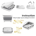 Collapsible Wash Basin with Drying Rack & Drain Plug, Gray - Image 5