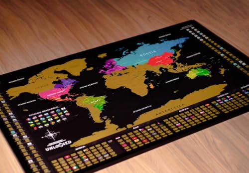 Mapa Mundi de Raspar Grande | Unlocked | Sem moldura | Scratch off Mundi Map | Mapa Raspadinha