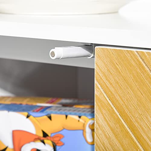 Homcom 3 Door Sideboard Buffet Cabinet, Kitchen Cabinet, Coffee Bar Cabinet With Chevron Pattern, Adjustable Shelf And Metal Legs, Natural Wood #TOP7