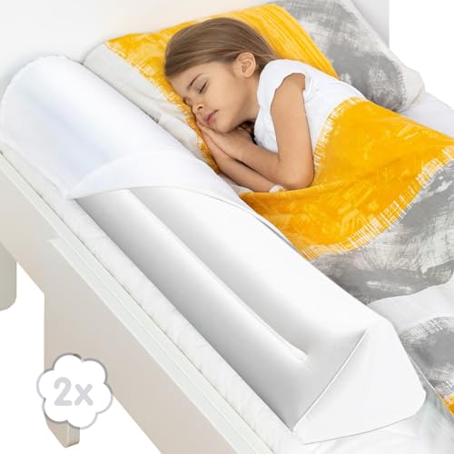 LIROPAU 2-Pack Barriera di Sicurezza per Letto Bambino, Barriere da Letto Gonfiabili per Bambini, Sponda Barriera Letto Bambini, Paracolpi Lettino per Letti Singoli, Matrimoniali, Queen e King Size
