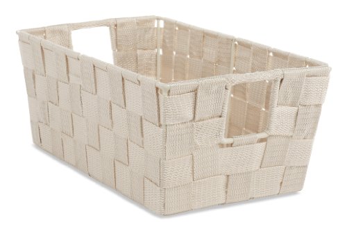 Whitmor Woven Strap Small Latte Shelf Tote, 1 Count (Pack of 1)