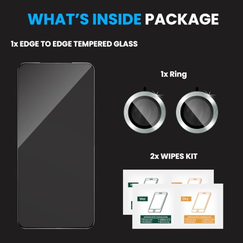 Image of ArmourPro Edge to Edge Tempered Glass for Motorola Edge 70 Max with Green Camera Ring Guard, 9H Screen Protector, Anti-Scratch, Anti-Fingerprint, Bubble-Free Installation Kit