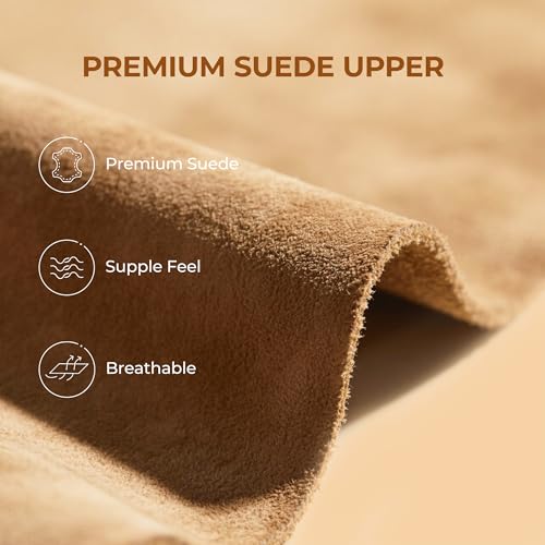 DREAM PAIRS DREAM PAIRS Women's Platform Winter Snow Boots Genuine Suede, Water Resistant Mini Ankle Boots Stable Lightweight Booties Anti-Slip with Memory Foam Outdoor Fuzzy,Size 8.5,Chestnut,DWUMSB2