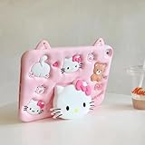 Cartoon Case for iPad mini 1/2/3/4/5 7.9' ，MONEHOYSY Cute Soft Silicone Kickstand [Drop Proof,Shock Proof,Anti Slip] Back Stand Cover Case for Kids Children Teens Girls Boys (Kitty)