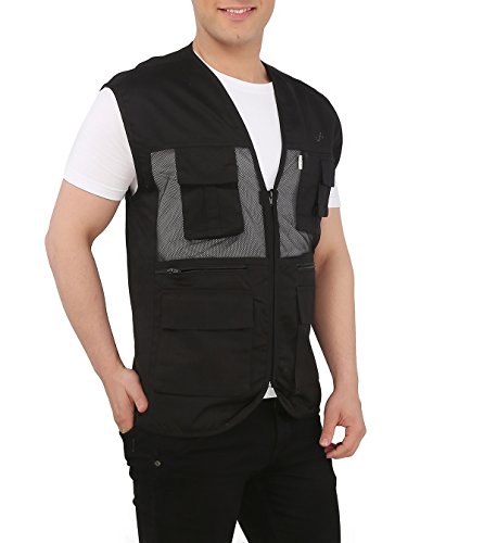 Image of ASHDAN Photographer Durable Vest. Sleeveless Regular Size Outdoor Expedition Jacket. Netted Ventilation