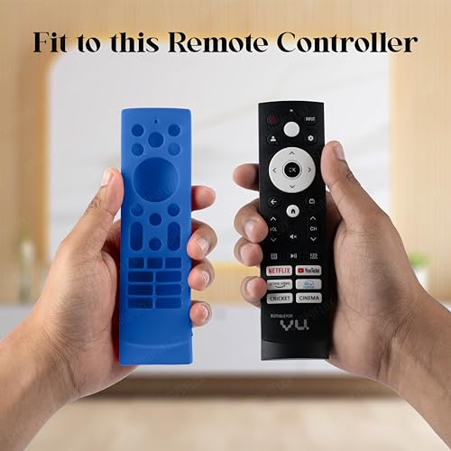 Image of Shopoflux Silicone TV Remote Cover Compatible with Hisense Smart TV Remote VU GloLED Series Tv Remote Cover (Blue)