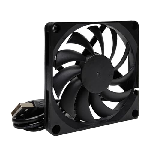 QUEENYARD Ventilador de refrigeración sin escobillas de 80 mm, 5 V, USB, carcasa de bajo ruido, pieza de repuesto para PC de escritorio, accesorios para escritorio