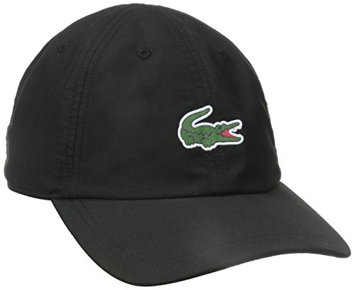 Lacoste Mens Sport Tennis Microfiber Crocodile Cap Baseball Cap, Black, One Size