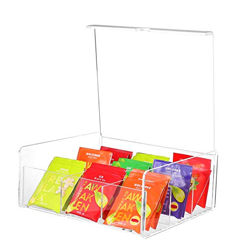 Cabilock Acrílico Titular Condimento Recipientes de Chá Caddy Caixa de Armazenamento Bin Bancada Est