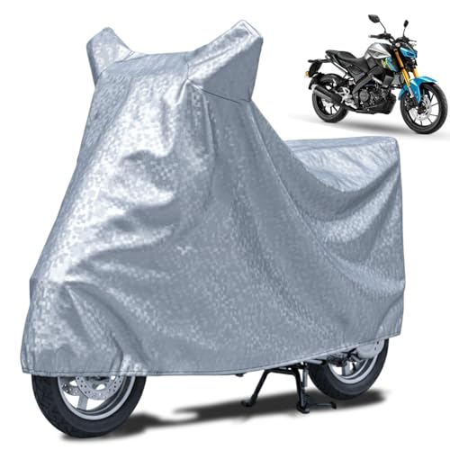 Image of FABTEC Waterproof Bike Body Cover Compatible with Yamaha MT 15 V2, A2 (Silver)