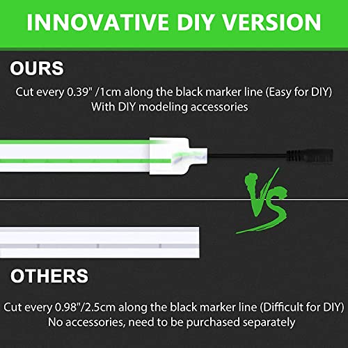 Image of Lamomo LED Neon Lights, 16.4ft Green LED Strip Light, 12V 0.39In /Cut Silicone Waterproof Neon Rope Light, DIY Neon Sign for Bedroom Indoor Outdoor Decoration(Power Adapter not Included)