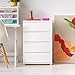 IRIS USA Plastic Drawer Storage Organizer, 4-Drawers, for Classroom Art Supplies Dresser Closet Bathroom Dorm Bedroom Laundry Room, Wide, White Frame with Matte White Front Panels