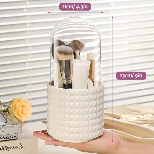 Make Up Organiser 360° Rotatable Cosmetic Organiser with Lid, Makeup Brush Holder Organiser - Image 3