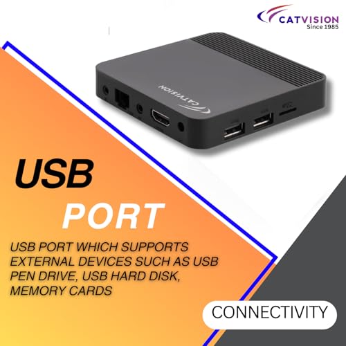 Image of Catvision high-Performance Box | Android v10 | 2GB Ram |16GB ROM | Dual Band Wi-Fi | Infrared Remote | BIS Approved