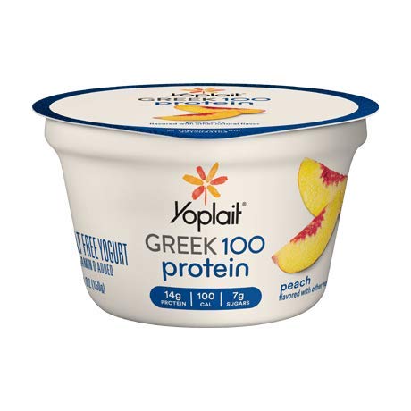 Yoplait Greek 100 Protein Yogurt 5.3 ounces (Pack of 12) (Peach)