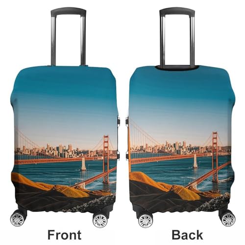 San Francisco Luggage Cover Protector - Travel Suitcase Sleeve with Dual-Sided Prints, Universal Fit 18-32 Inch, Washable Anti-Scratch Travel Baggage Cover XL3