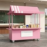 Robuster Mobiler Wagen, Wagen Mit Großem Stauraum, Ideal for Einkaufscenter/Nachtmärkte/Gourmetmeilen/Reisemärkte(Pink,200cm/78.8in)