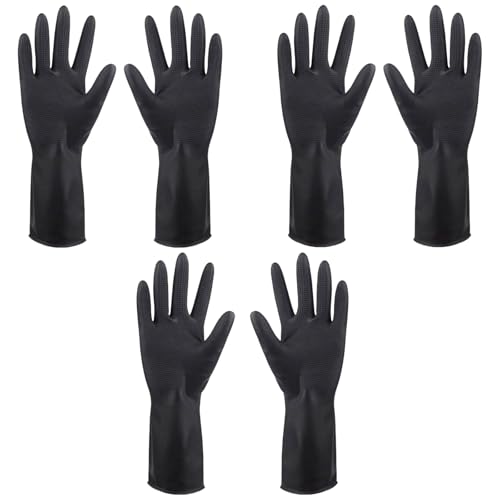 ZPQJV 3 Paires Gants de Teinture de Cheveux, Silicone, Taille M, Réutilisables, pour Coloration, Coiffure, Nettoyage, Peinture
