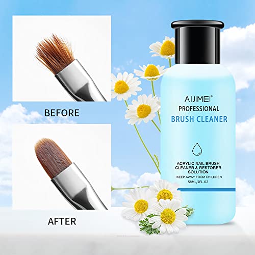 Image of Acrylic Nail Brush Cleaner Acrylic Brush Cleaner Liquid Acrylic Paint Brush Cleaner Nails Artist Acrylic Brush Cleaner 58ml 2.1 FL.OZ