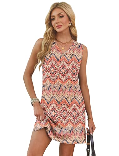 Image of BKRIVE V-Neck Summer Casual Beach Dresses for Women 2026 Vacation Women's Sleeveless Sundress with Split