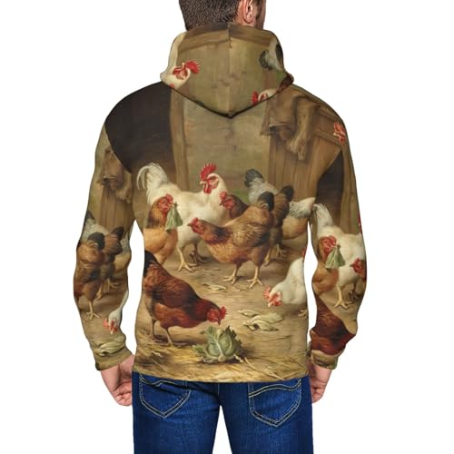 Sweat zippé homme avec capuche confort imprimé rustique