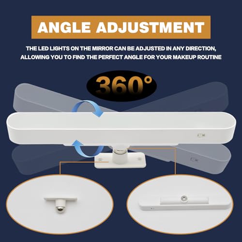 Lampe miroir sans fil rechargeable 4000mAh à luminosité variable - 6