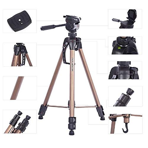 Tripé de Câmera Weifeng Wt-3770 até 164cm Altura em Alumínio para Foto e Vídeo