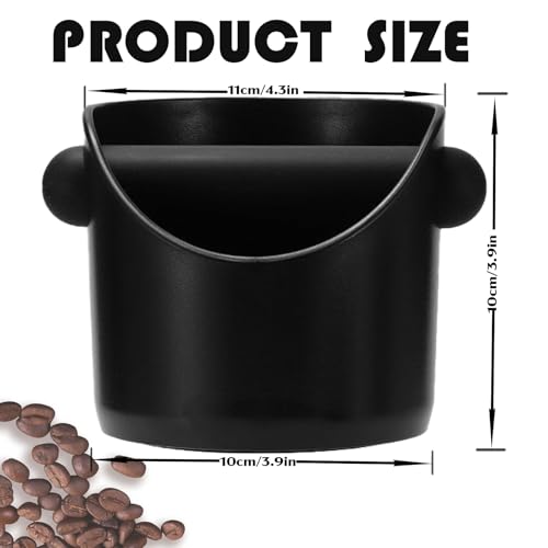MORAINJAY Small Coffee Knock Box, Black Espresso Coffee Grounds Bin with Removable Knock Bar - Image 2