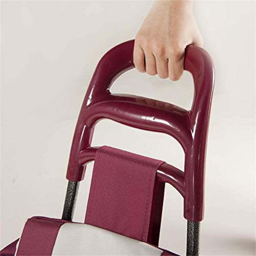 WLKINF Einkaufstrolley aus Stahl, faltbar, wasserdicht, Oxford-Stoff, Klettertreppen, Einkaufswagen, ultraleicht… – Bild 5