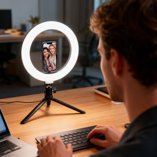 Lámpara de aro USB con luz solar blanca cálida modificable Decimeter 3