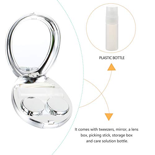 EXCEART Kit de Viagem para Estojo Porta-Contêiner Com Pinça E Espelho de Garrafa de Solução para Mul