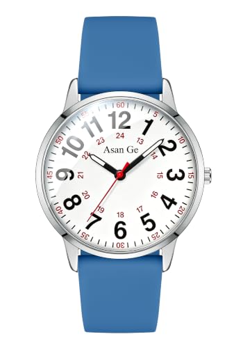 Asan Ge Navy Watches for Women Fashion 3ATM Waterproof Minimalist Lightweight Easy-to-Read Analog Silicone Watch Suitable for Daily Work Leisure Outdoors