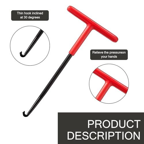 Image of 2 PCS Motorcycle Exhaust Pipe Spring Disassembly Tool, 6.30In x 3.15In T-shape Vehicle Puller Installer Tool, Universal Durable Automotive Spring Hook Accessories (Red & Black)