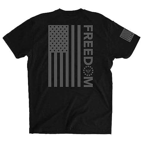 BUNKER 27 - US Flag Shirts for Men,T Shirt American Flag Men, Classic Men's Flag Shirts, Comfortable - XL - Black Cover