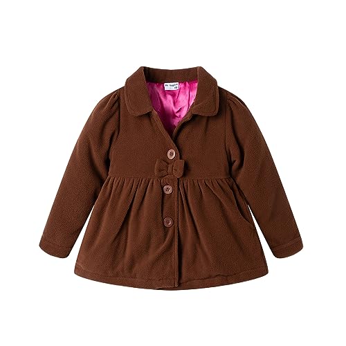 Image of Mud Kingdom Toddler Girl Coat Winter Fleece Brown 4T