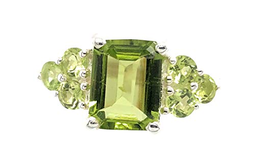 Natural 4ct Green Peridot 925 Solid...