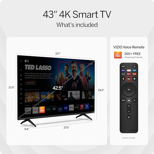 image for VIZIO 43-inch V-Series 4K LED HDR Smart TV w/Dolby Vision, WiFi 6E, Bl
